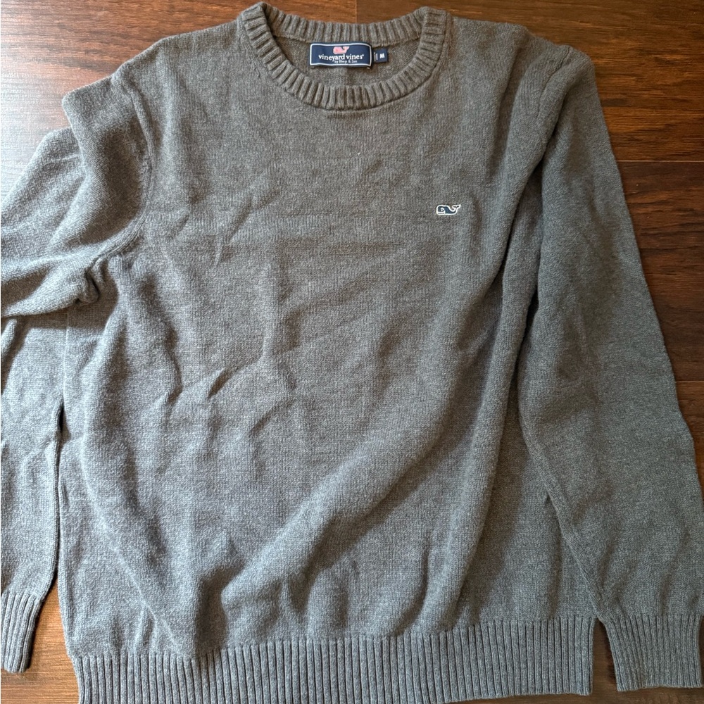 Vineyard Vines Gray Crewneck Sweater Classic Knit